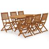 vidaXL 7-tlg. Garten-Essgruppe Klappbar Massivholz Akazie