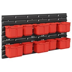 vidaXL Containerregal Schwarz und Rot 77,5 x 2 x 39 cm PP