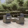 vidaXL 5-tlg. Garten-Lounge-Set mit Kissen Grau Poly Rattan