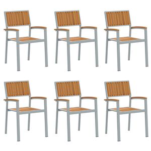 vidaXL Stapelstuhl 6 stk. Braun Massivholz Akazie Stapelbar