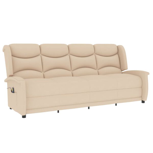vidaXL 4-Sitzer Massagesessel Creme Stoff