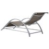 vidaXL Sonnenliegen 2 Stk. mit Tisch Aluminium Taupe