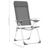 vidaXL Klappbare Campingstühle 4 Stk. Grau Aluminium