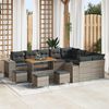 vidaXL Garten-Sofa-Set mit Kissen mit Speicher mit Kissen 13 pcs Grau