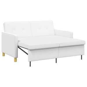 vidaXL Schlafsofa Ausziehbar Wei&szlig; Stoff