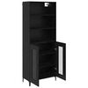 vidaXL Highboard Schwarz Eichen-Optik 69,5 x 34 x 180 cm Holzwerkstoff