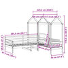 vidaXL Tagesbett und Bank mit Dach Wei&szlig; 90x200 cm Kiefernholz