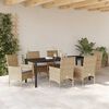 vidaXL Garten Essgruppe mit Kissen 7 pcs Beige Poly-Rattan