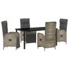 vidaXL Garten Essgruppe 5 Stk. Grau Poly-Rattan