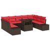 vidaXL Gartensofa-set 10 stk. Braun Poly-Rattan