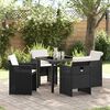 vidaXL Garten Essgruppe mit Kissen 5 pcs Braun Poly Rattan