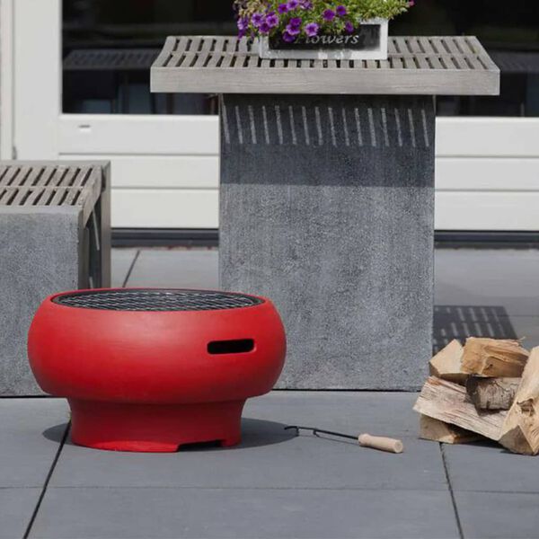 BBGRILL Tragbarer Grill Rot BBQ TUB-R