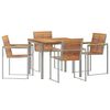 vidaXL Garten Essgruppe 5 pcs Braun Massivholz Teak