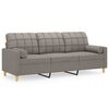 vidaXL 3-Sitzer-Sofa mit Zierkissen Taupe 180 cm Stoff