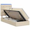 vidaXL LED-Speicherbett mit Matratze Creme 90 x 200 cm Stoff