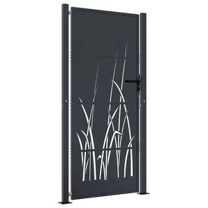 vidaXL Gartentor Anthrazit 100x200 cm Stahl Gras-Design