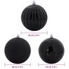 vidaXL Weihnachtskugel-Set 4 pcs Schwarz Kunststoff