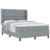 vidaXL Boxspringbett mit Matratze Hellgrau 160 x 200 cm Stoff