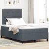 vidaXL Boxspringbett mit Matratze Dunkelgrau 120 x 200 cm Stoff