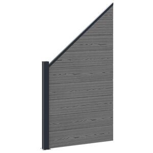vidaXL Zaunelement WPC und Aluminium Grau