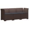 vidaXL 3-Sitzer Garten Sofa mit Kissen Rattan-Look PP Braun