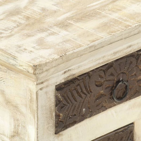 vidaXL Couchtisch Weiß 68×68×30 cm Massivholz Mango