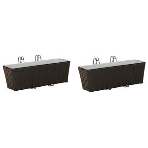 vidaXL Balkon 2 stk. Schwarz 50 x 17 x 17 cm Metall