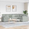 vidaXL Modulares Sofa mit Kissen Samt Hellgrau