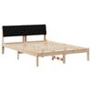 vidaXL Bettgestell Braun und Schwarz 135 x 190 cm Massivholz Kiefer