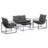 vidaXL Gartensofa-set 4 stk. Schwarz und Anthrazit Stahl
