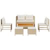 vidaXL Gartensofa-set mit Kissen 6 pcs Beige und Creme Poly-Rattan