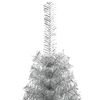 vidaXL Künstlicher Halb-Weihnachtsbaum mit Ständer Silber 180 cm PET