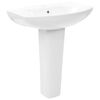 vidaXL Freistehendes Waschbecken mit S&auml;ule Keramik Wei&szlig; 650x520x200 mm