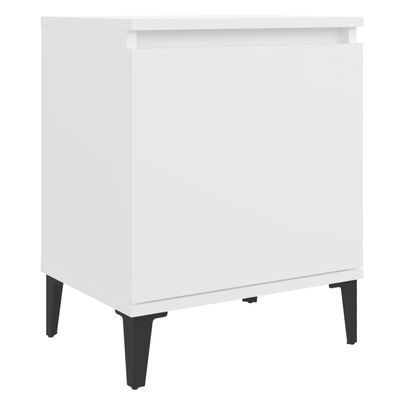 vidaXL Nachttisch mit Metallbeinen Weiß 40x30x50 cm