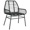vidaXL Garten Essgruppe 9 pcs Schwarz Poly-Rattan