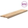 vidaXL Treppenstufen 12 Stk. Unbehandelt 110x25x2 cm Massivholz Eiche