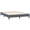 vidaXL Boxspringbett mit Matratze & LED Dunkelgrau 140x210 cm Samt