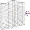 vidaXL Gabionen mit Hochbogen 10Stk. 200x50x180/200cm Verzinktes Eisen