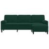 vidaXL 3-Sitzer-Sofa mit Hocker Dunkelgrün 210 cm Samt