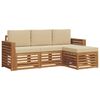 vidaXL Outdoor-Sofagarnitur 4 pcs Natur und Beige Massivholz Akazie