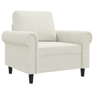 vidaXL Sessel Creme 60 cm Samt