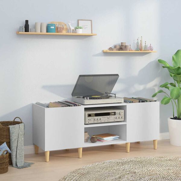 vidaXL Plattenschrank Wei&szlig; 121 x 38 x 48 cm Holzwerkstoff