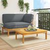 vidaXL Sofa Set mit Kissen Uni 2 pcs Anthrazit Massivholz Akazie