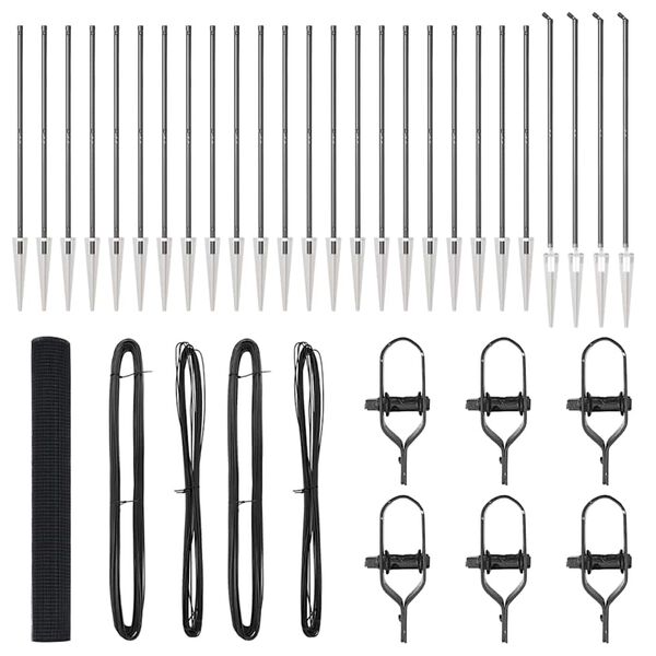 vidaXL Zaunpfosten Grau 50 x 1,4 m (16 x 16 mm Gewebe) Stahl und PVC