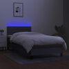 vidaXL Boxspringbett mit Matratze & LED Dunkelgrau 80x200 cm Stoff