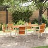vidaXL Garten Essgruppe 7 pcs Braun Massivholz Teak
