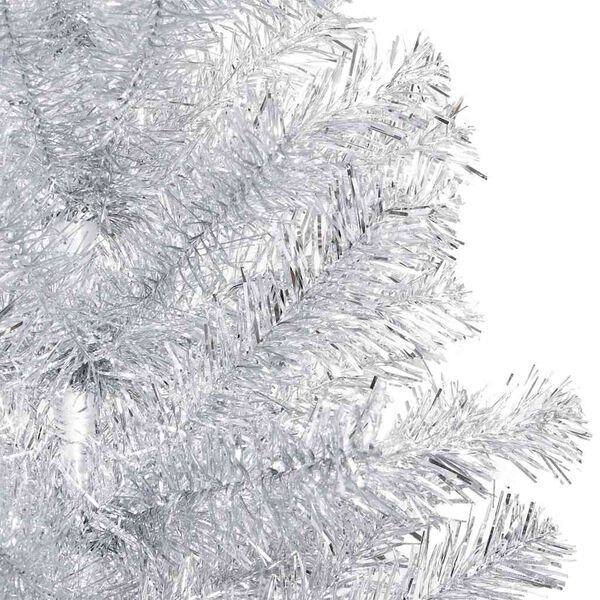 vidaXL K&uuml;nstlicher Weihnachtsbaum Beleuchtung & Kugeln Silber 120 cm