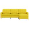 vidaXL 3-Sitzer-Sofa mit Hocker Hellgelb 210 cm Stoff