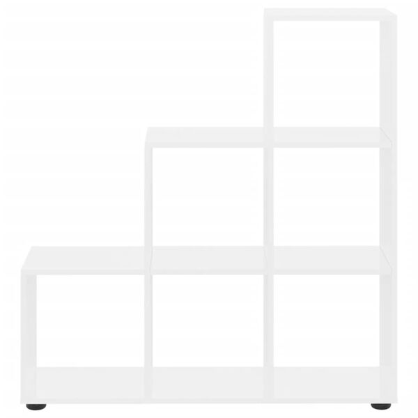 vidaXL Treppenregal Hochglanz-Wei&szlig; 107 cm Holzwerkstoff