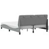 vidaXL Bett mit Matratze Hellgrau 160x200 cm Stoff